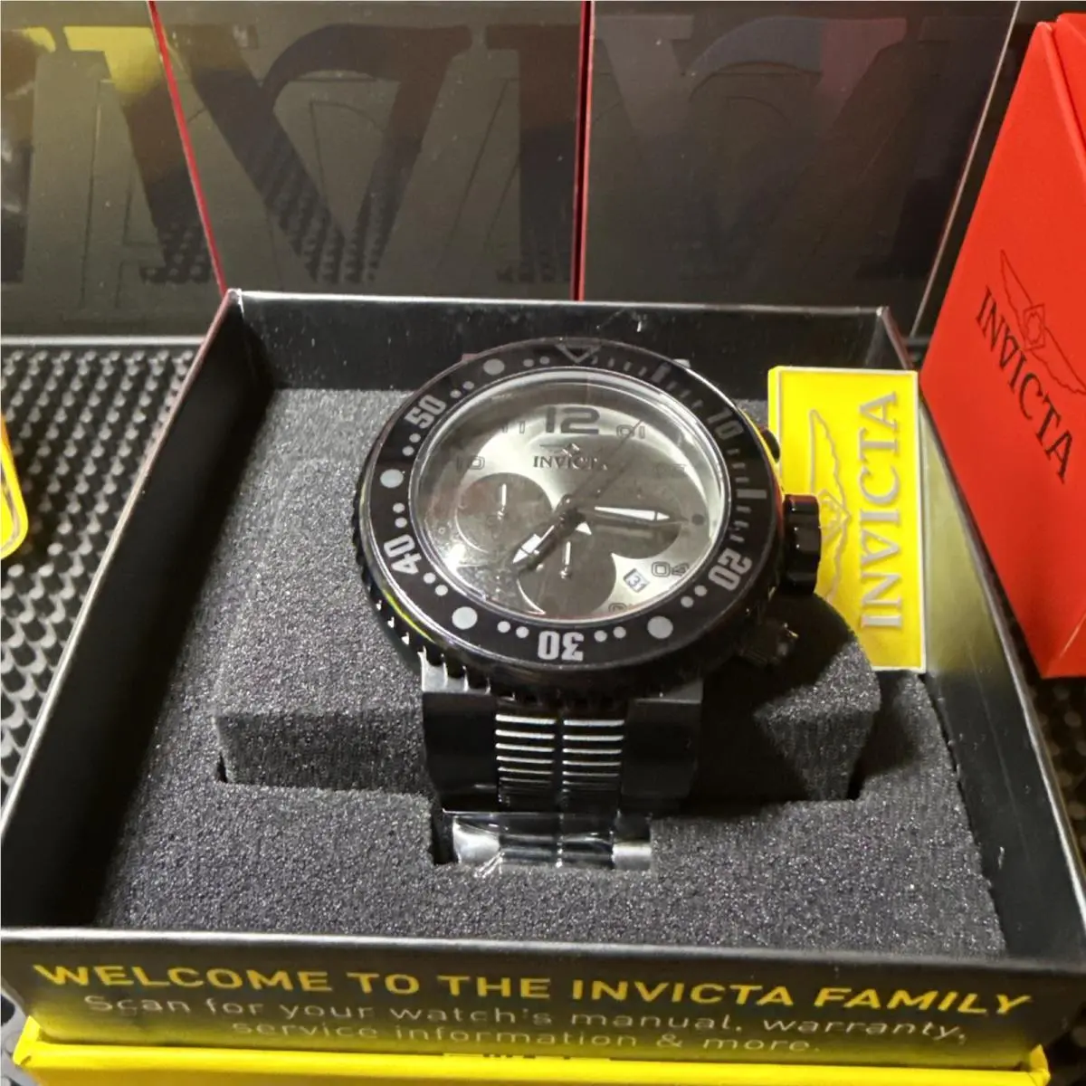 Invicta Pro Diver Striatum 52mm Black Bracelet w Black Dial 25079