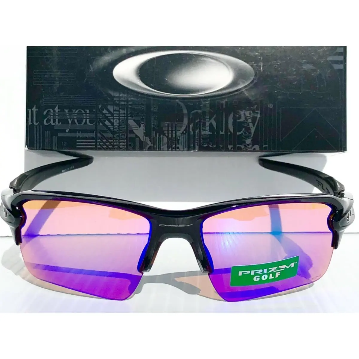 Oakley Flak 2.0 Black Shiny Prizm Golf Lens Sunglass 9188-05