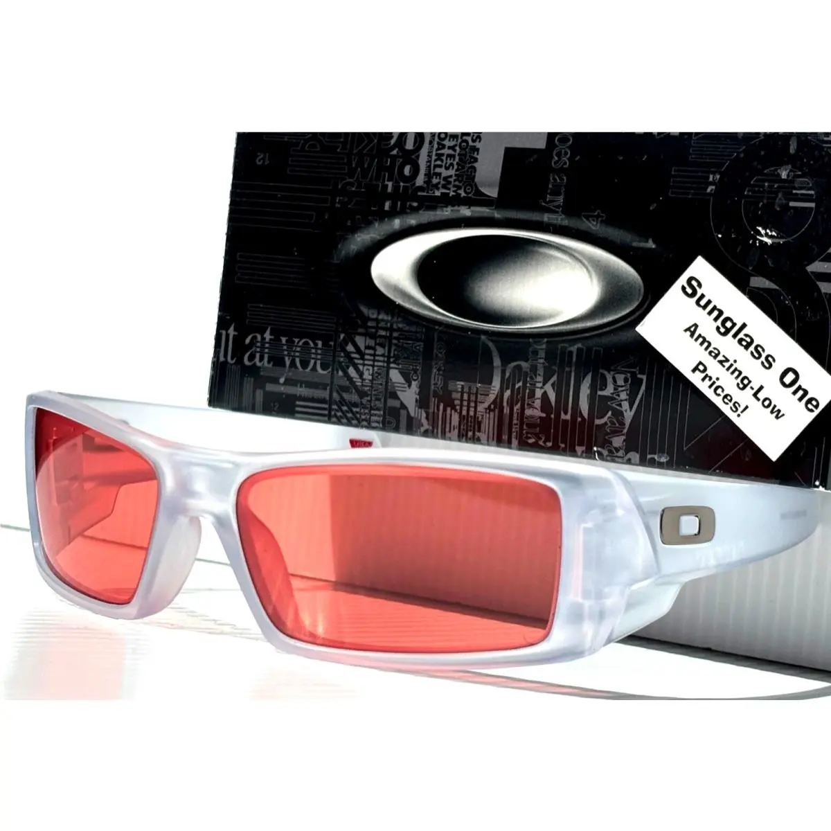 Oakley Gascan Matte Clear Prizm Peach Orange Lens Sunglass 9014-C9