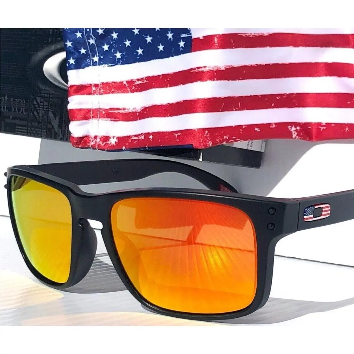 Oakley Holbrook Rwb Usa Flag w Polarized Galaxy Ruby Iridium Sunglass 9102