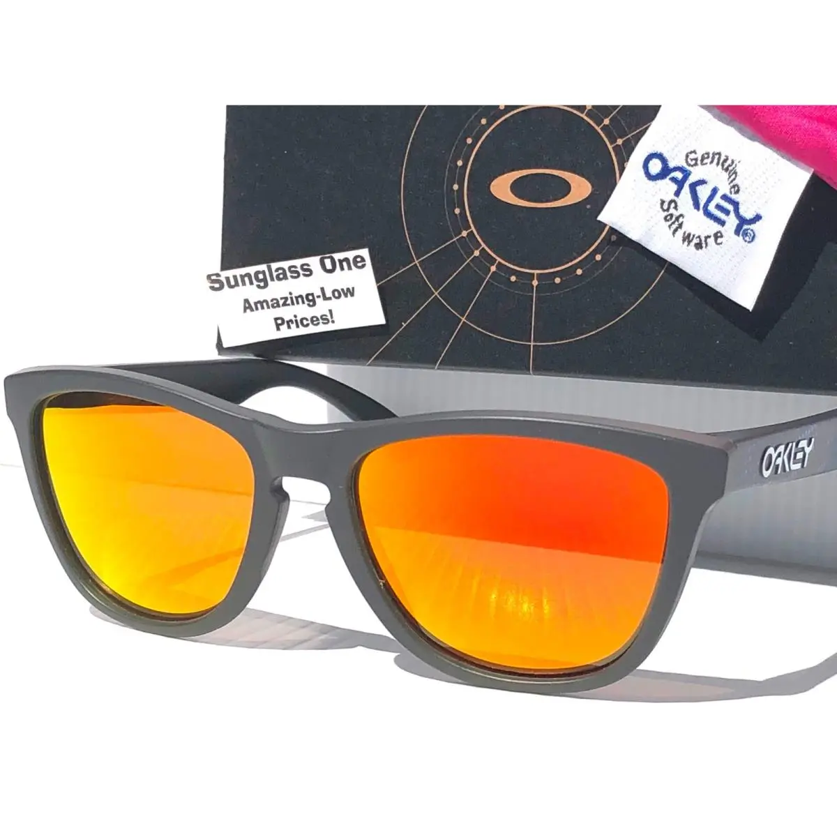 Oakley Frogskins Carbon Polarized Galaxy Ruby Mirror Lens Sunglass 9013-L4