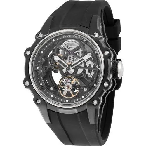 Invicta Men`s 44mm S1 Rally Automatic Skeleton Dial Rose Silver/black Tone Watch