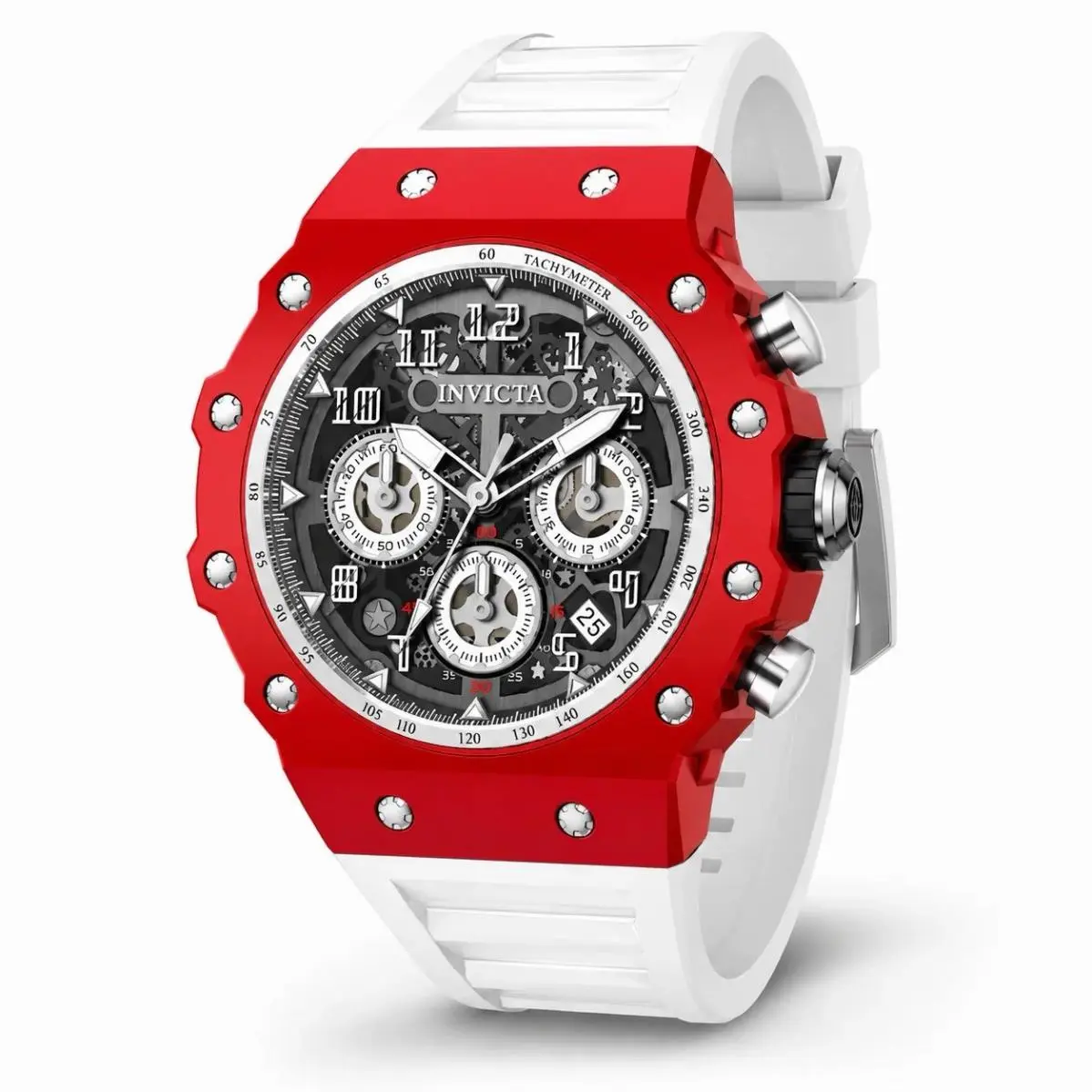 Men`s Invicta Racing 44m Sporty Bold Red White Watch