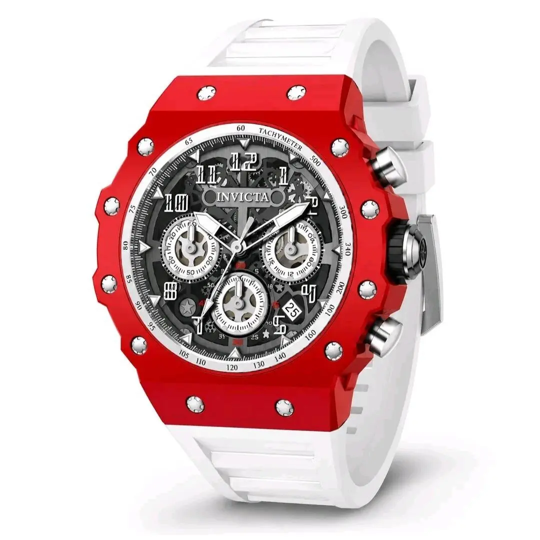 Invicta Racing Vaulthan Men`s Watch 44mm Red Case White 69647