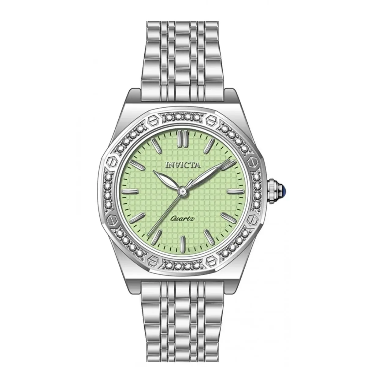 69374 Quartz Watch Green Dial Stainless Steel 33mm Lady by Invicta