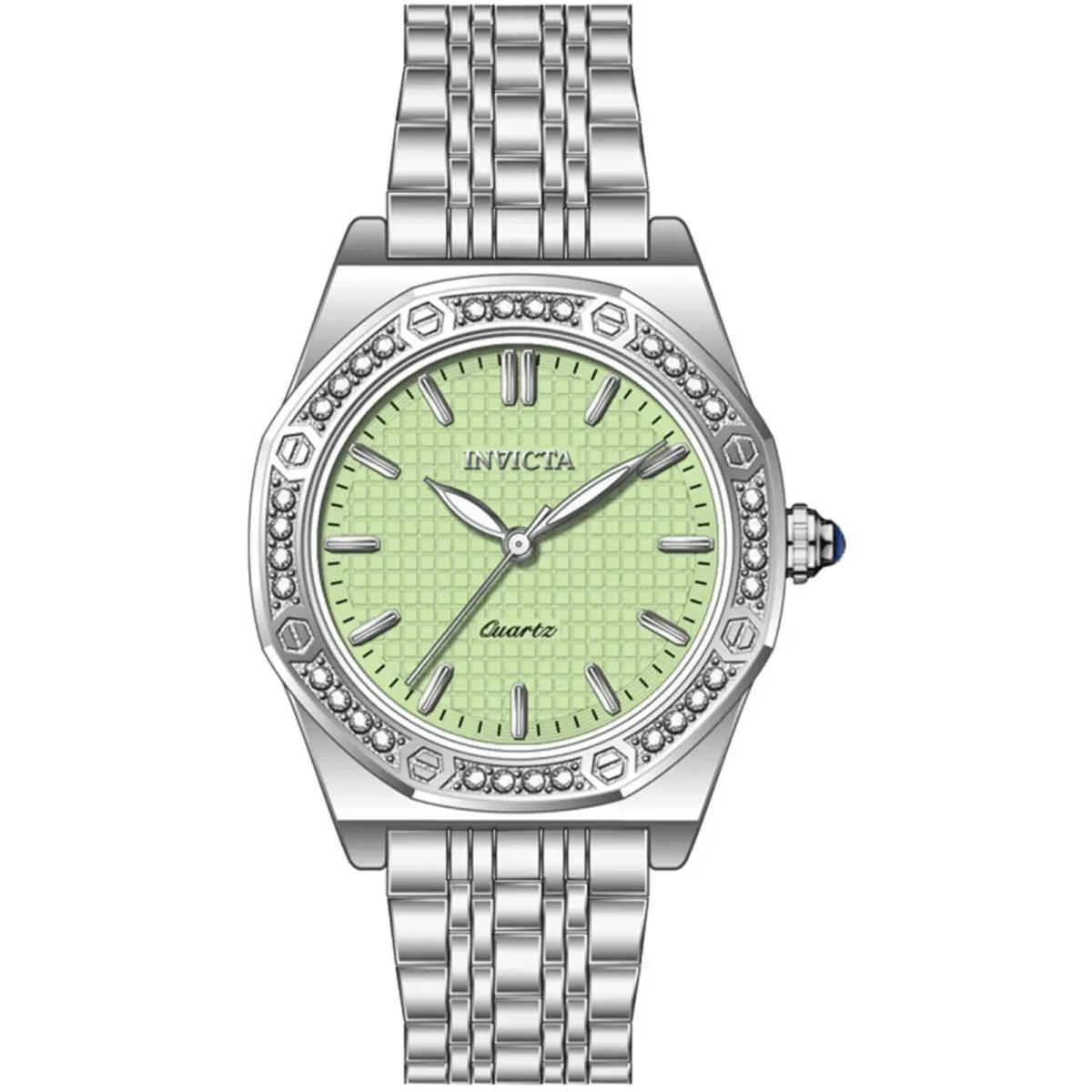 Invicta Women`s Watch Wildflower Green Copper Dial Silver Steel Bracelet 69374
