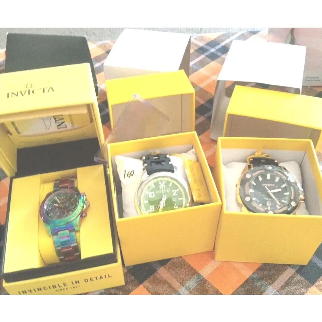 Invicta Men`s Watches Lot of 3 Sea Spider Speedway Nice Lot 67