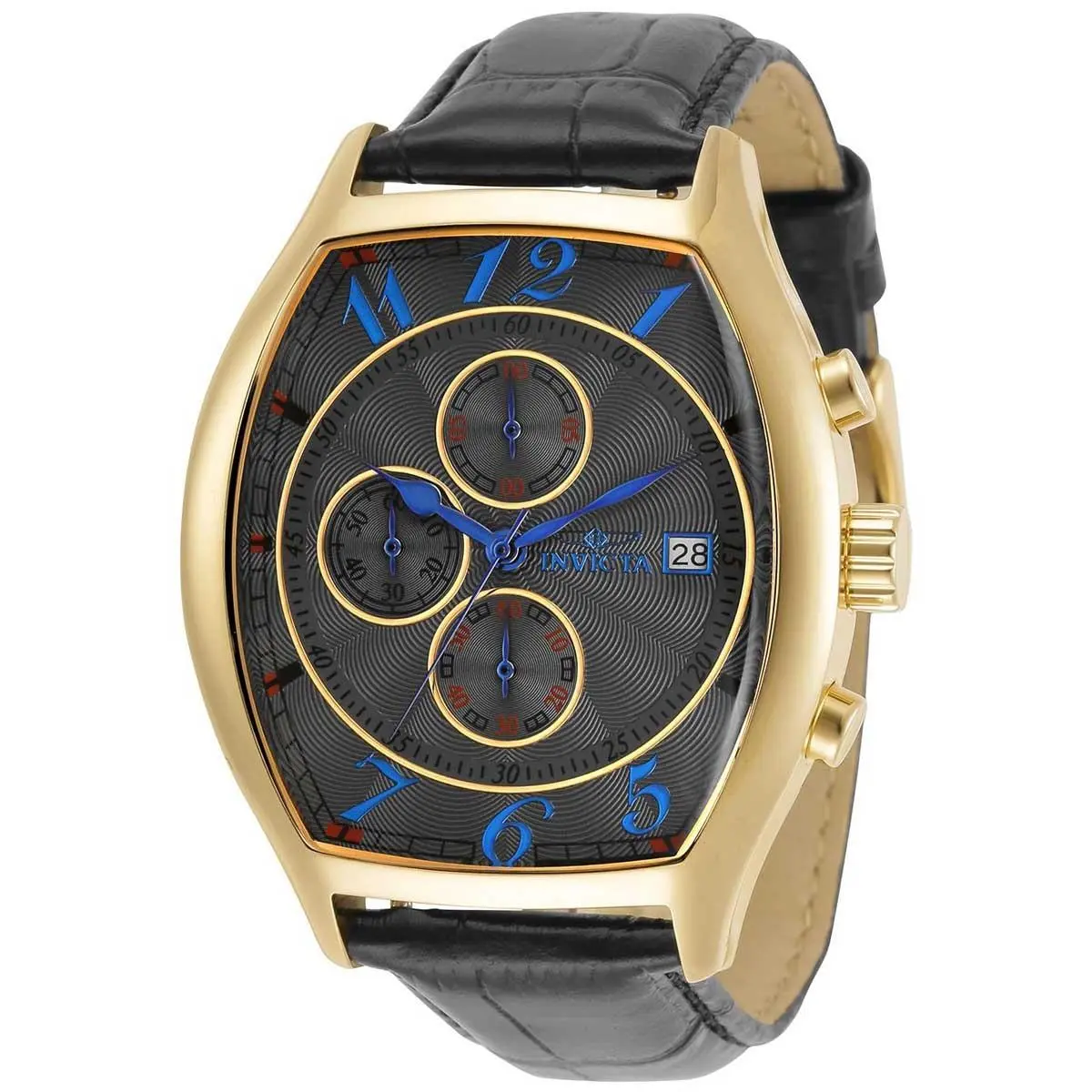Invicta Men`s Watch Specialty Chronograph Black and Gold Tone Dial Strap 34015