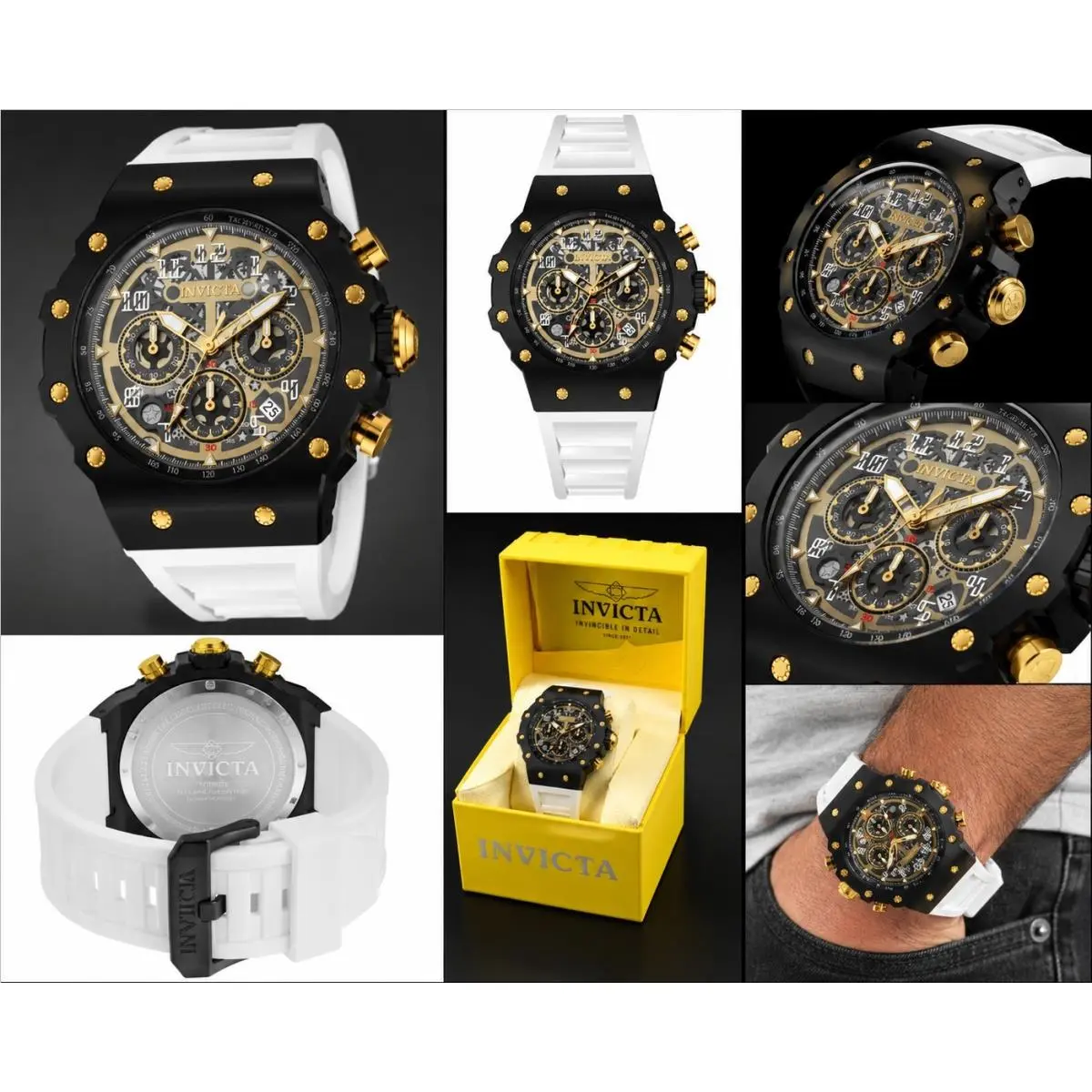 Invicta Racing Vaulthan Men`s Watch - 44mm Case White Strap 69653