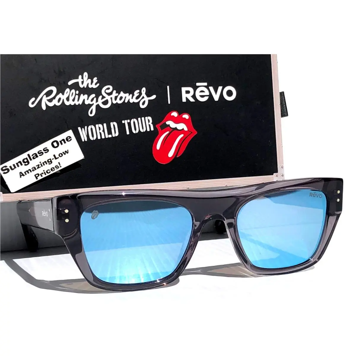 Revo Rolling Stones Happy Grey Polarized Blue Water Sunglass 7101 00 BL