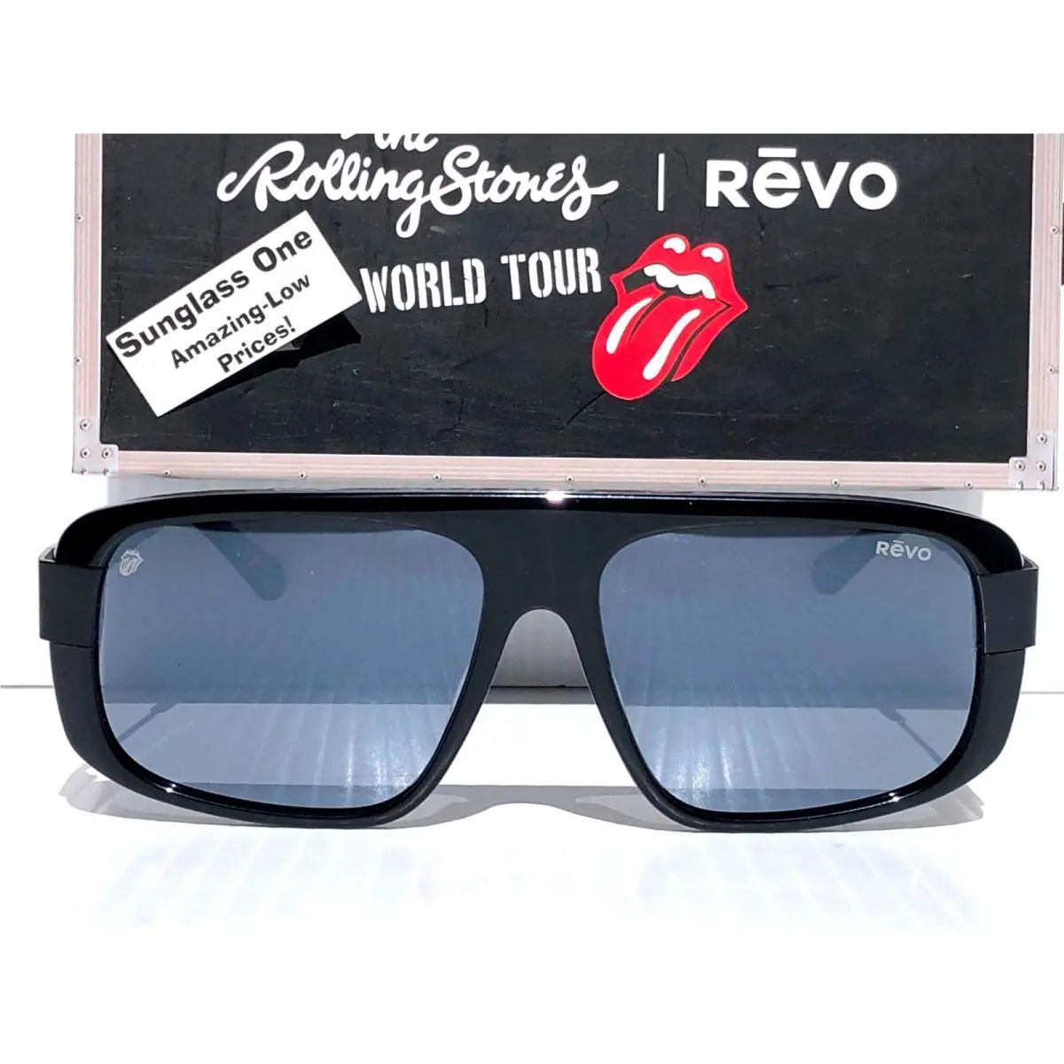 Revo Rolling Stones Heartbreaker Black Polarized Grey Lens Sunglass 7119 01 GY