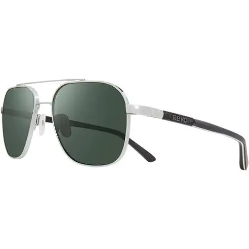 Sunglasses Harrison Chrome Frame / Green Polarized Glass Lens RE1108 by Revo