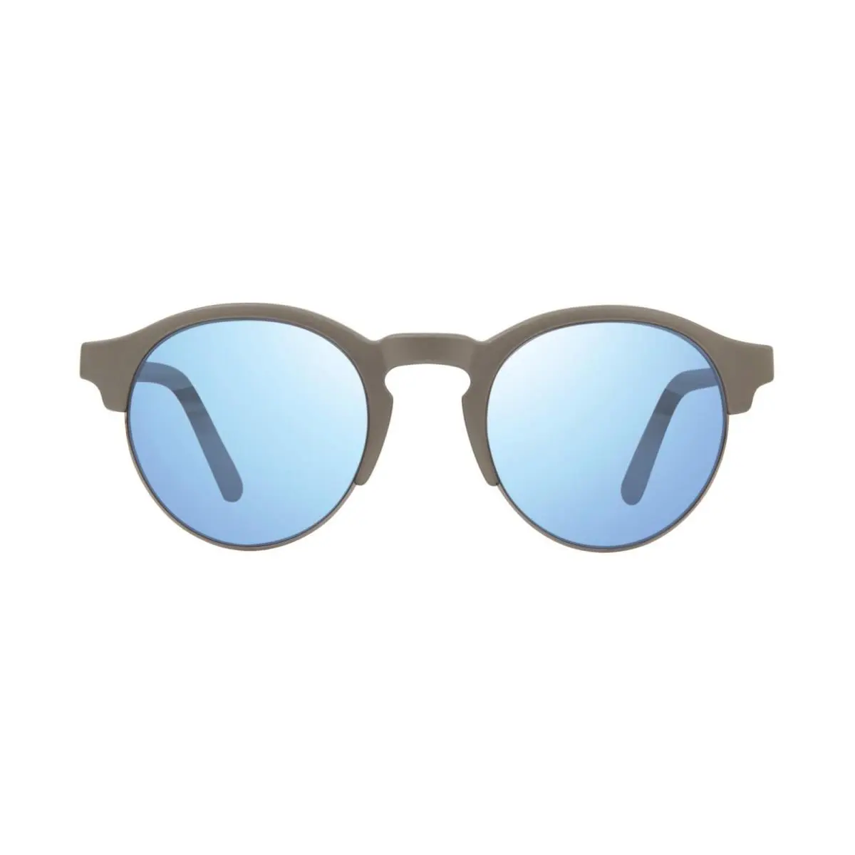 Revo Unisex RE 1066 Reign Round Polarized UV Protection Sunglasses Matte Pewter
