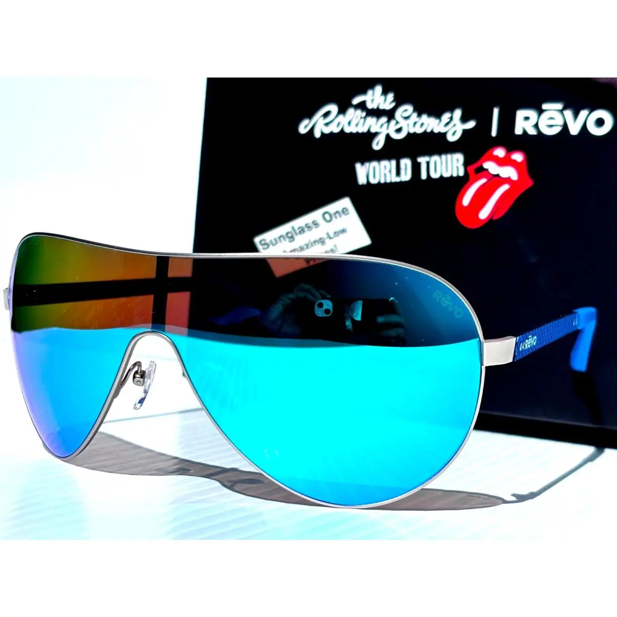 Revo Rolling Stones Gimme Shelter Chrome Polarized Blue Lens Sunglass 7106 03 BL