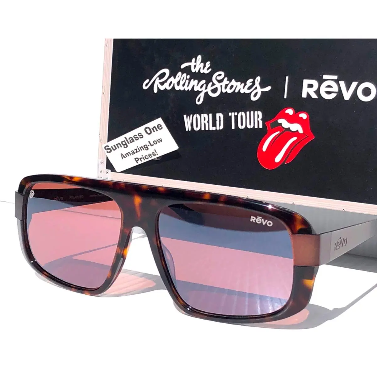 Rolling Stones Heartbreaker Havana Polarized Drive Lens Sunglass 7119 02 GO by Revo