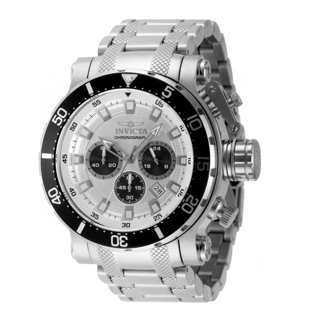 Invicta Coalition Forces Panda Dial Men`s 52mm Quartz Silver Chrono Watch 49223