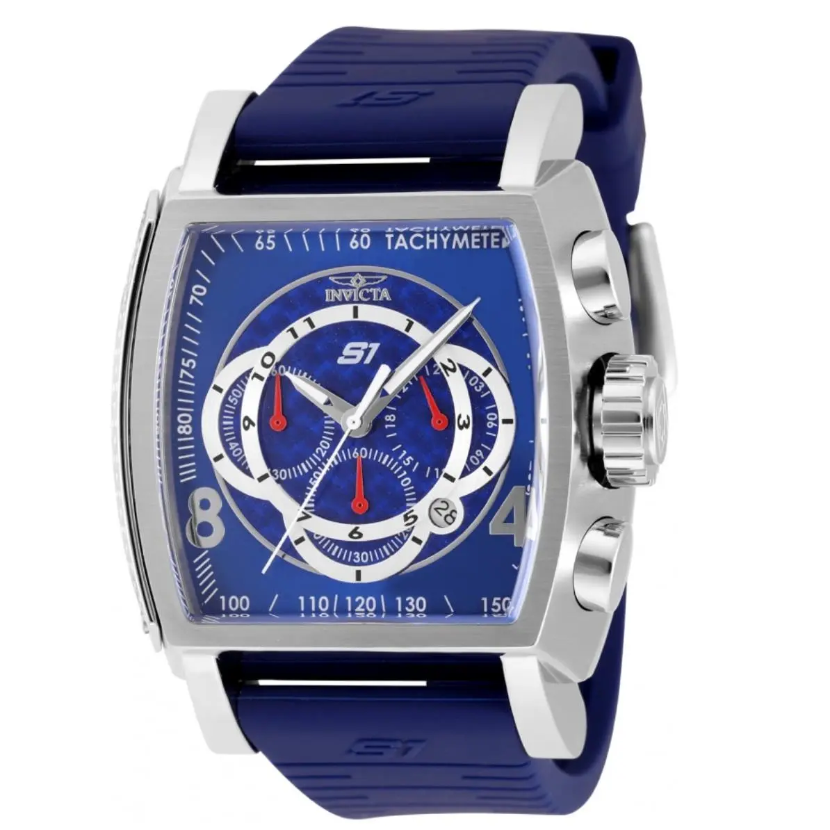 Invicta S1 Rally Concentric Men`s 48mm Blue Carbon Fiber Chrono Watch 48428
