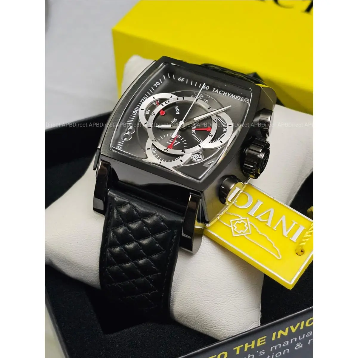 Invicta – S1 Rally – Swiss Z60 Chronograph Black / Black Leather Mens Watch