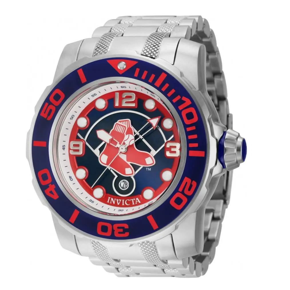 Invicta Mlb Boston Red Sox Men`s Large 58mm Automatic Stainless Watch 42791