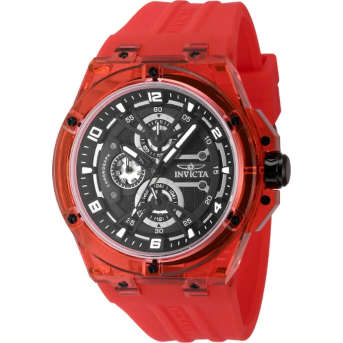 Invicta Racing 48810 Men`s Quartz Watch 46mm Red Silicone Date