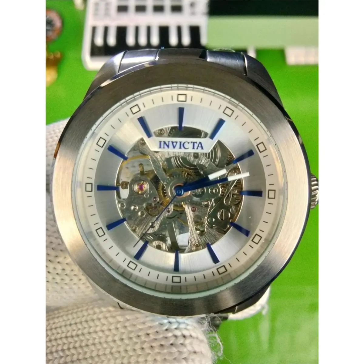 Invicta 25758 Vintage Men`s Mechanical Automatic Silver SS Watch 45 mm WR 100 M