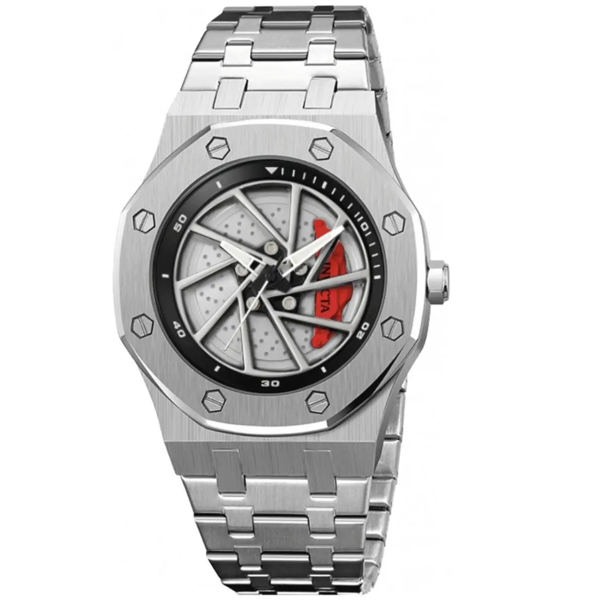Invicta Speedway Rim Red Brake Caliper Men`s 42mm Quartz Fashion Watch 69485
