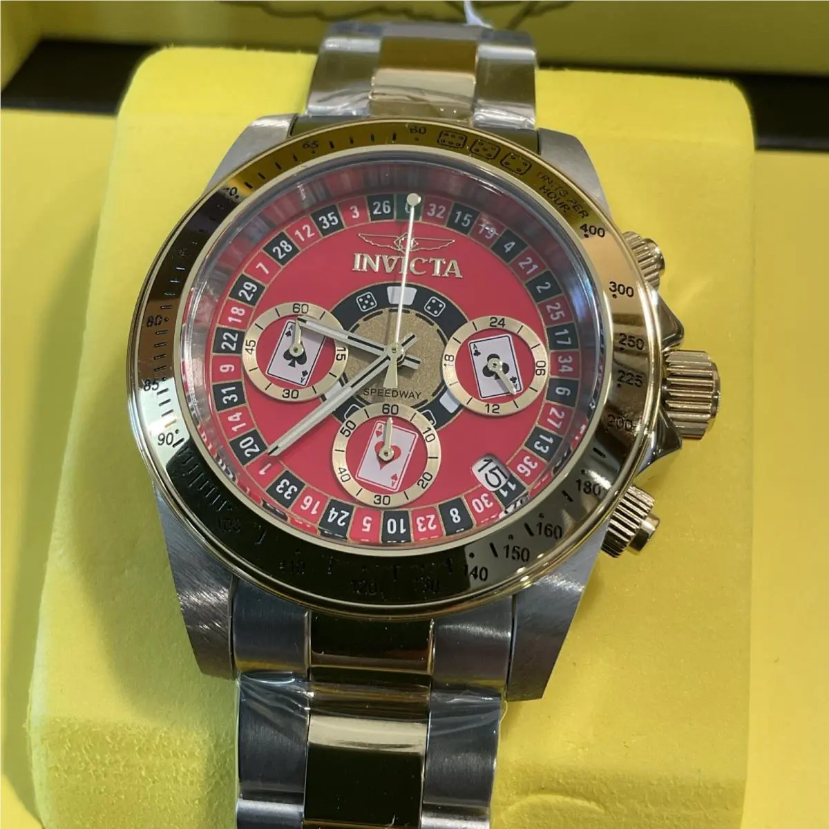 Invicta Speedway Monte Carlo Limited Edition Men`s 40mm Red Chrono Watch 50495