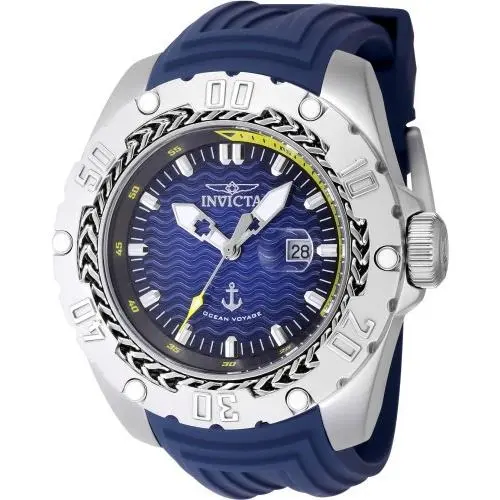 Invicta Men`s Ocean Voyage 51mm Quartz Ocean Voyage Black Blue Yellow Watch