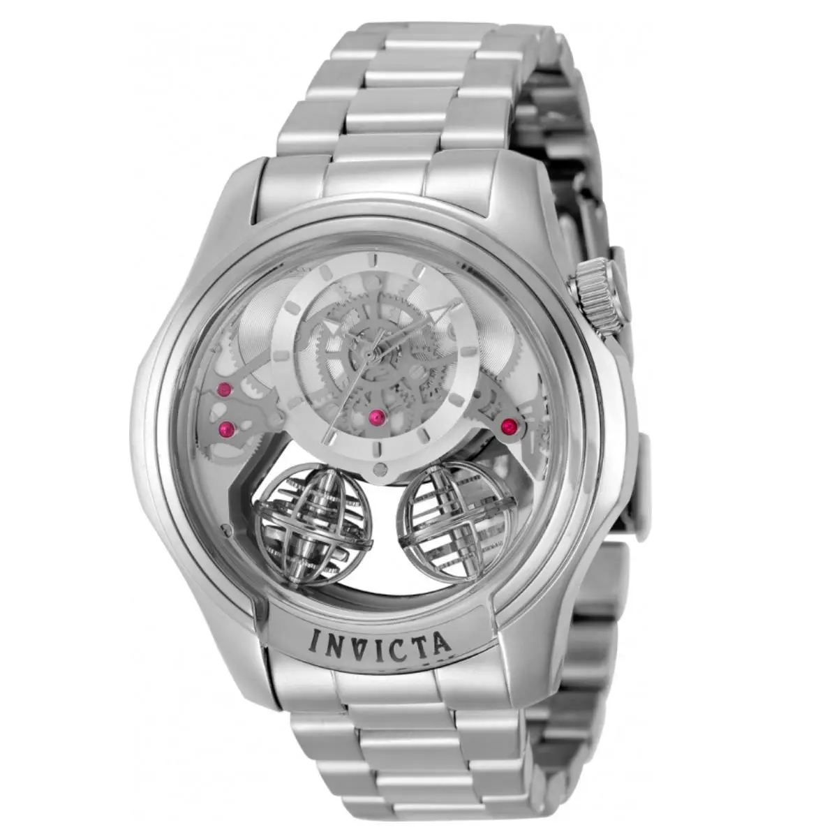 Invicta Specialty Twin-axis Men`s 46mm Quartz Watch Silver Skeleton Dial 50123