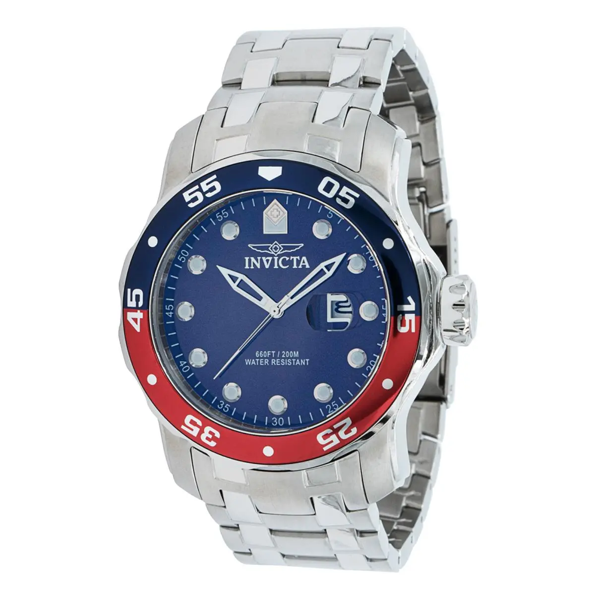 Invicta Pro Diver 39090 Blue Dial 48 mm Men`s Watch WR 200 Mts Stainless Steel