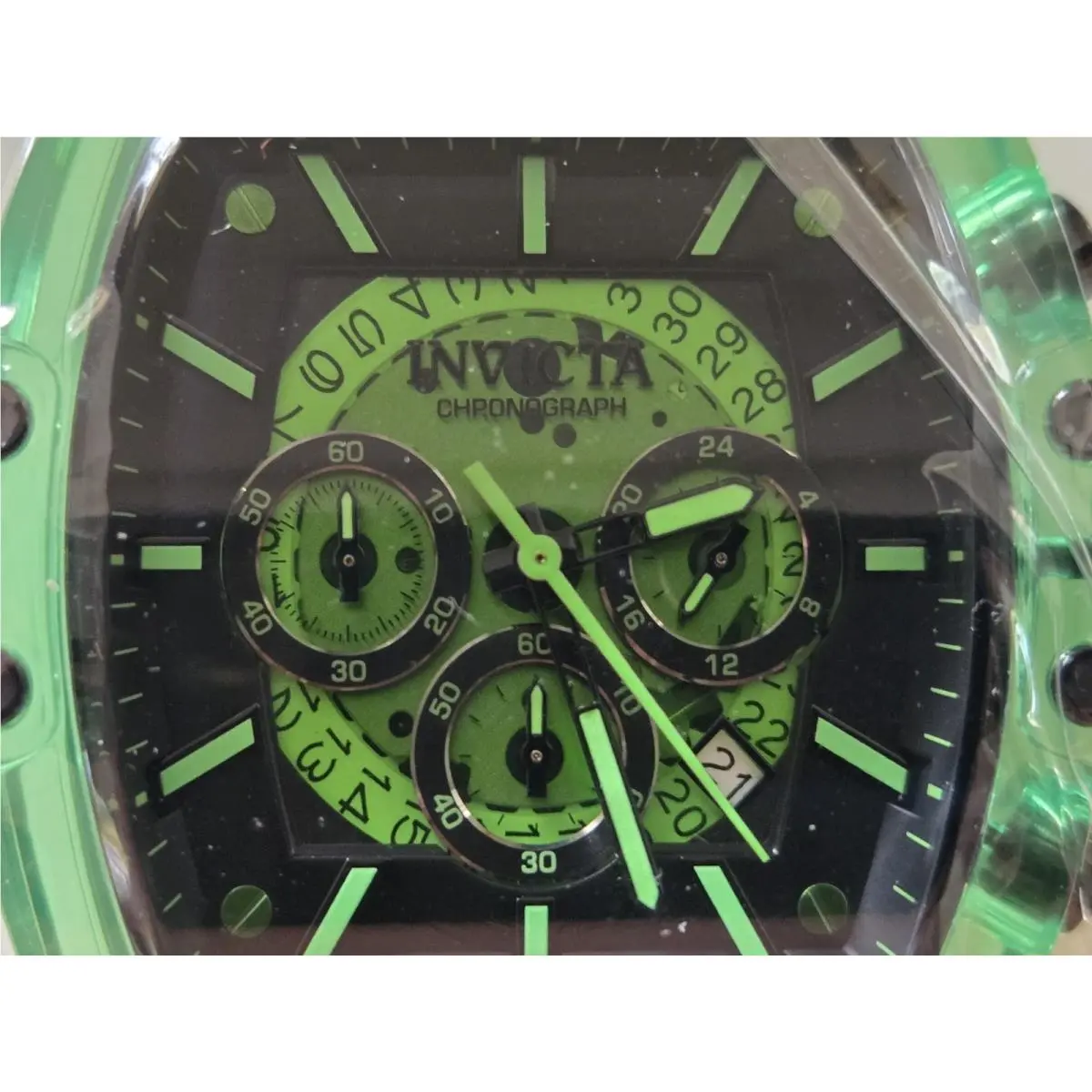 Invicta 44354 S1 Rally Diablo Chronograph Watch Blue Strap Blue Black Dial