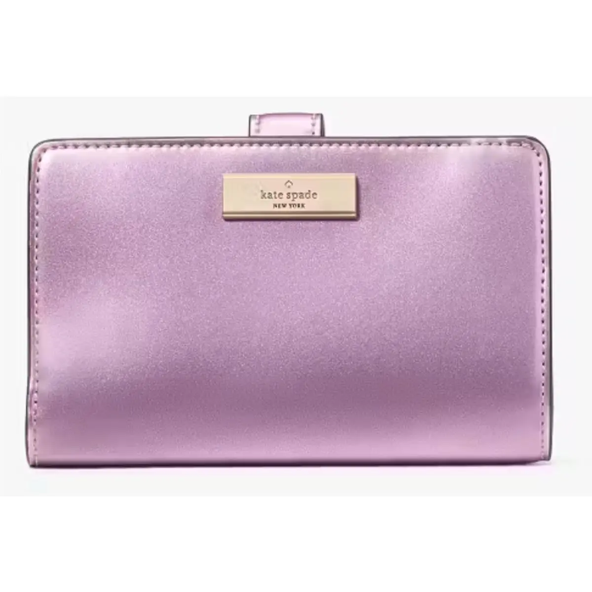 Kate Spade Kenzie Boxed Patent Medium Compact Wallet Pink 6 X 4