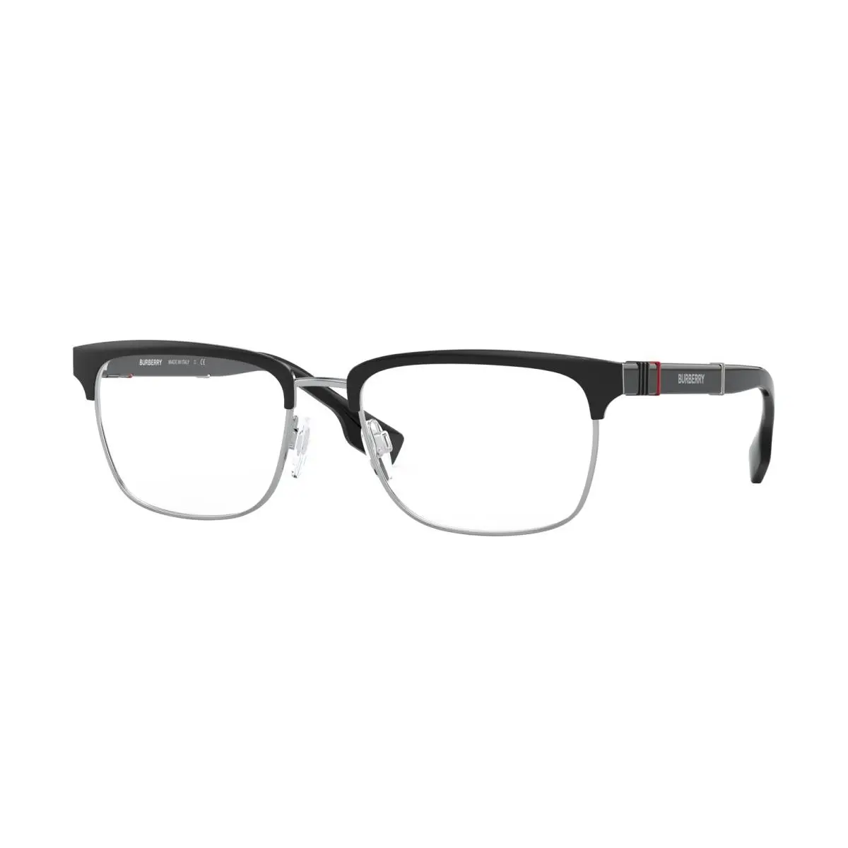 Burberry BE1348 1306 Silver Matte Black Demo Lens 55 mm Men`s Eyeglasses