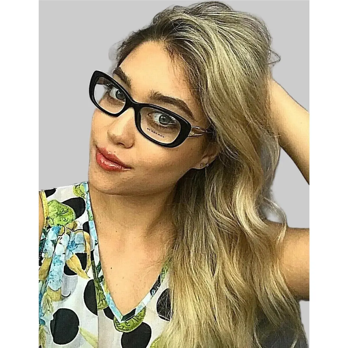 Burberry B 223-F 3001 52mm Black Gold Cat Eye Women`s Eyeglasses Frame
