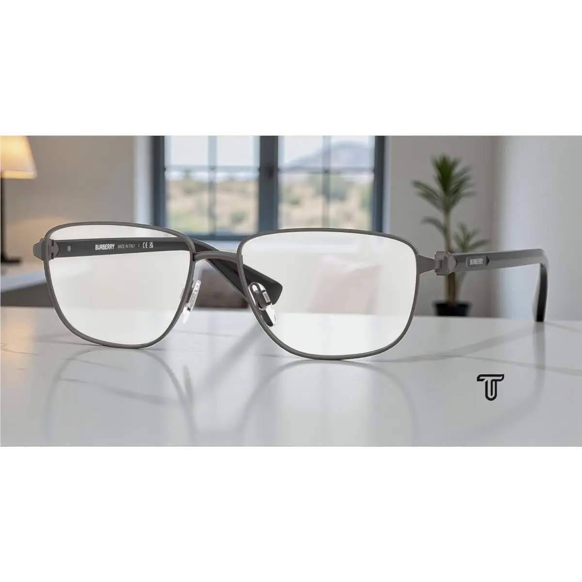 Burberry BE1393 1316 Matte Grey Demo Lens 55 mm Men`s Eyeglasses