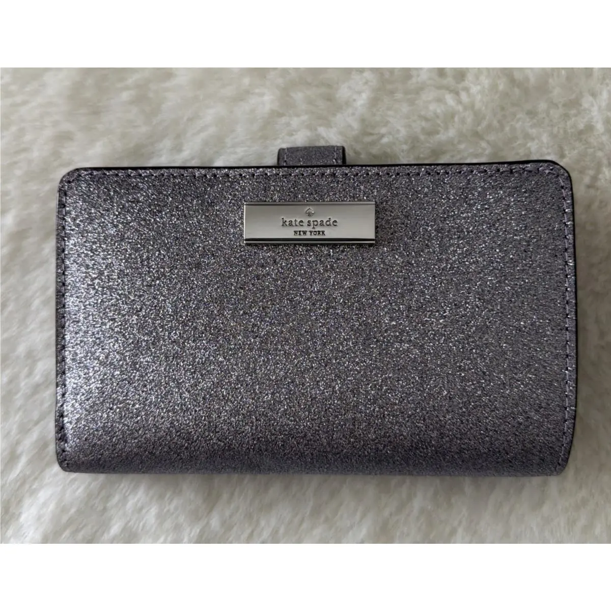 Kate Spade New York Kenzie Glitter Medium Compact Wallet Candied Flower