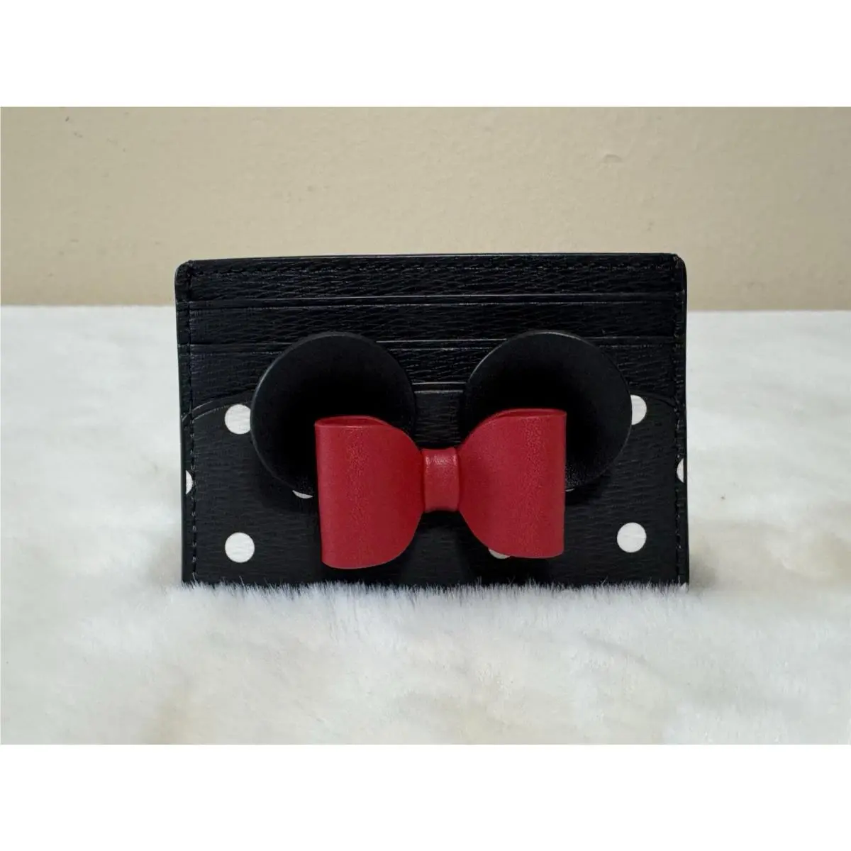 Kate Spade Disney Minnie Mouse Card Holder Card Wallet Black White Red