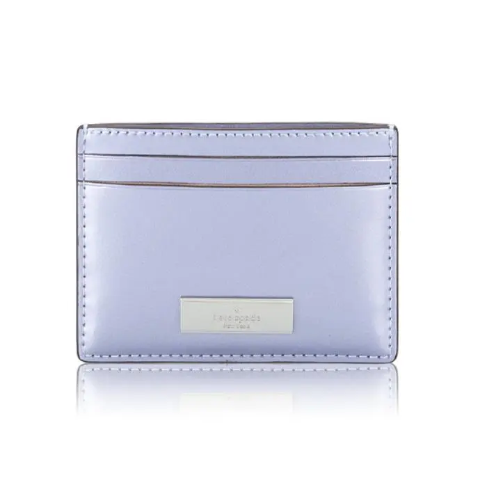 Kate Spade Kenzie Card Case Wallet Retail Metallic Lavender