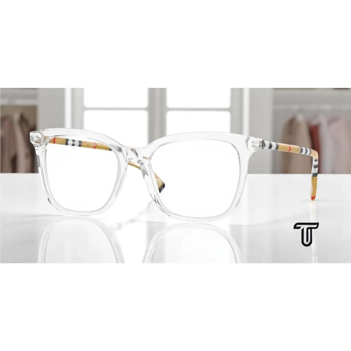 Burberry BE2390 3889 Trasparent Demo Lens 52 mm Women`s Eyeglasses
