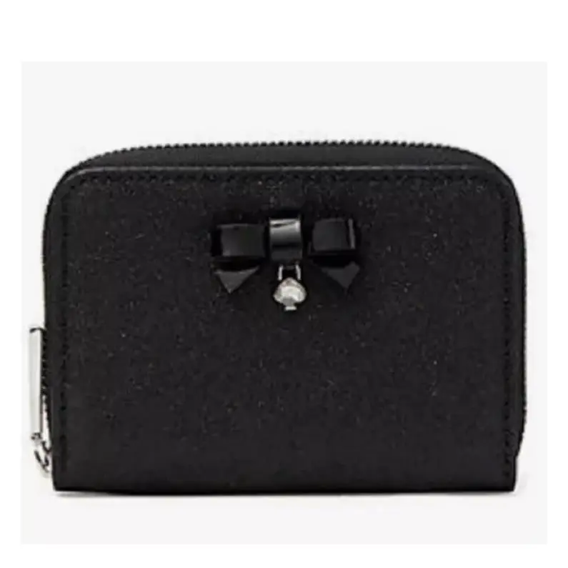 Kate Spade Wrapping Party Small Zip Card Leather Case K4757 Retail Blac