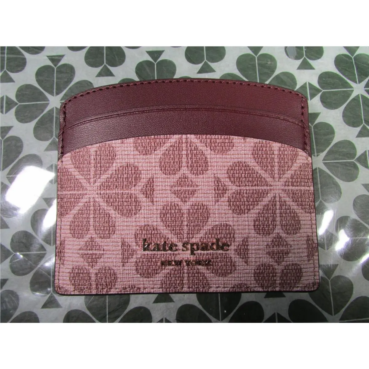 Coated Canvas Spade Card Holder PWR00088 Pink Multi by Kate Spade