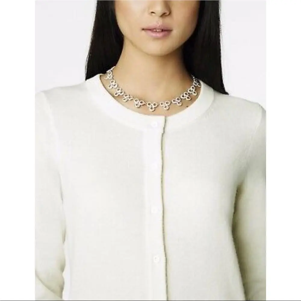 Kate Spade York Pave Silver Crystal Delicate Dots Circle cz Collar Necklace