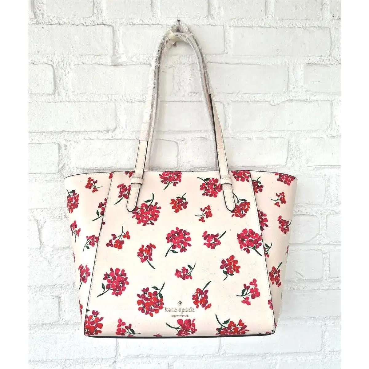 New Kate Spade Becca Floral Large Tote Fresh Peach New in Factory Wrap