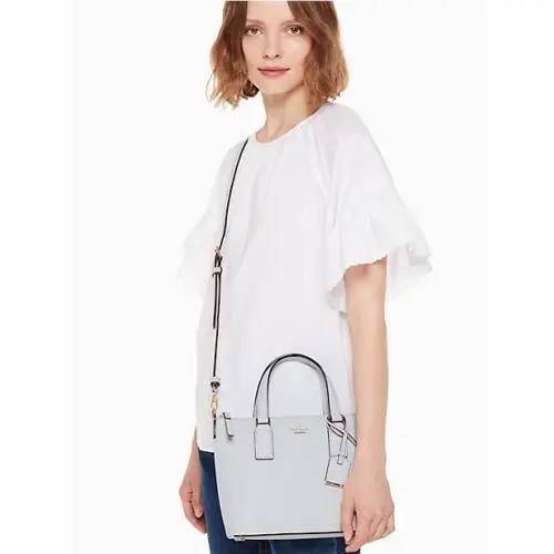 New Kate Spade Lucie Cameron Leather Small Tote Crossbody Bag Light Blue