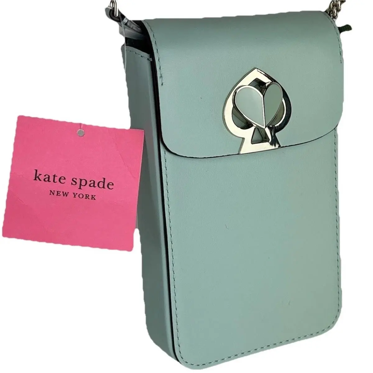 New Kate Spade North South Nicola Twistlock Flap Crossbody in Cloudmist Blue