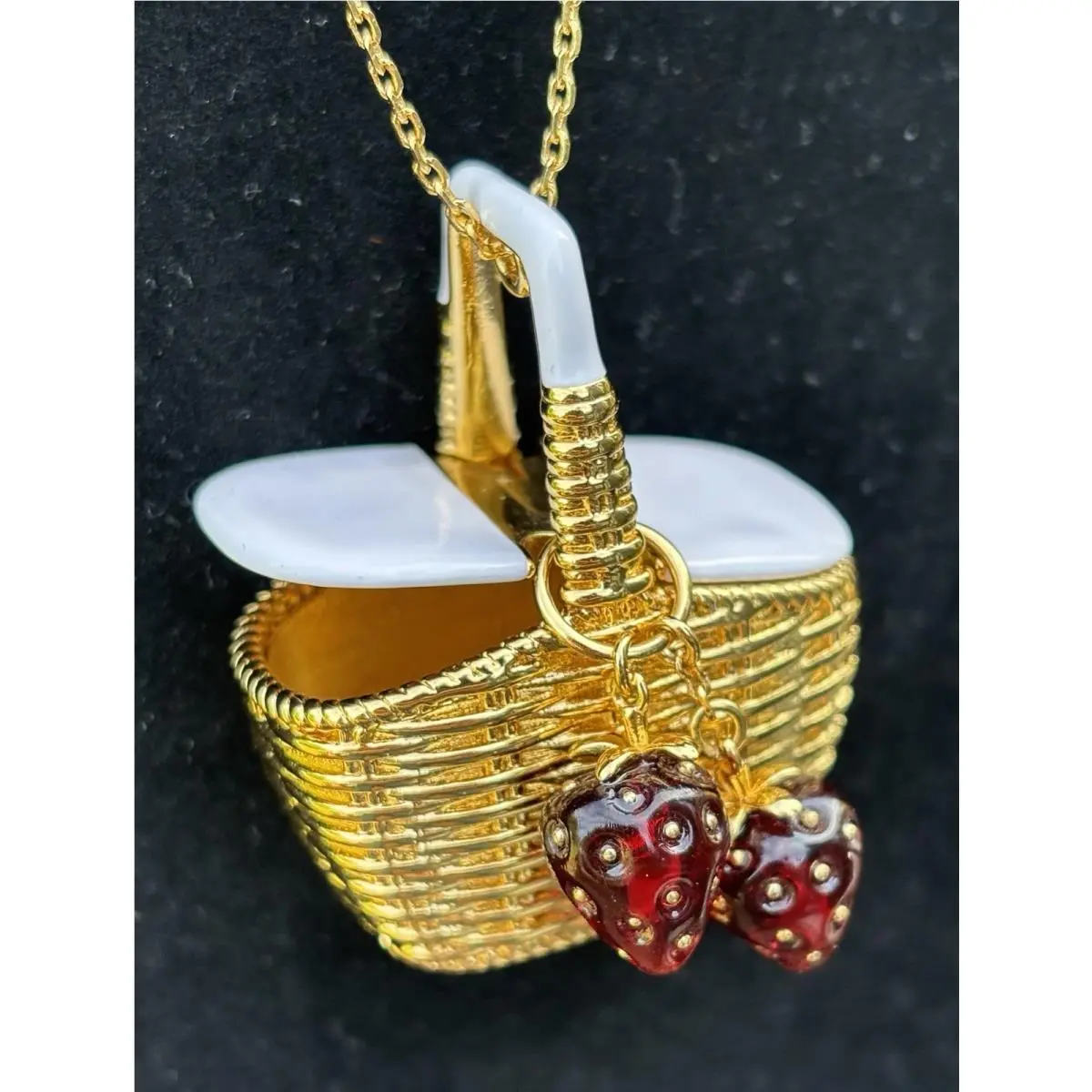 Kate Spade New York Picnic Perfect Strawberry Basket Necklace New