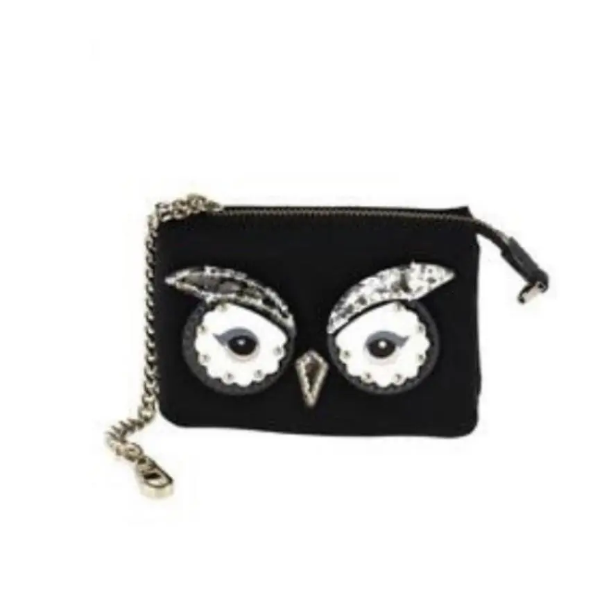 Kate Spade Star Bright Owl Mini Natasha Coin Purse Owl Black Nylon KS14