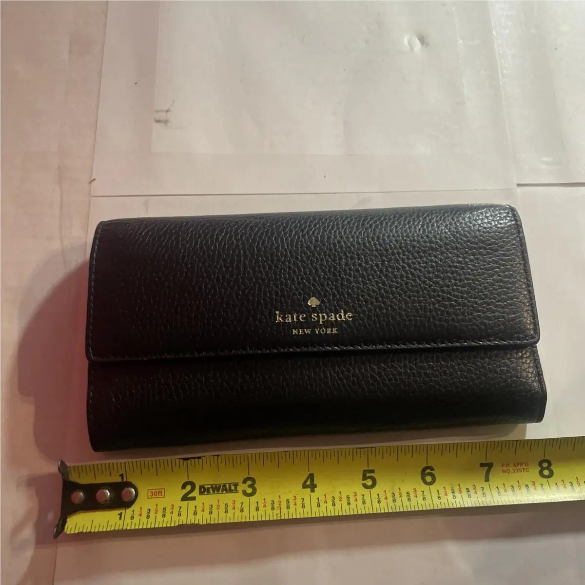 Kate Spade Trifold Wallet Black Leather Women’s
