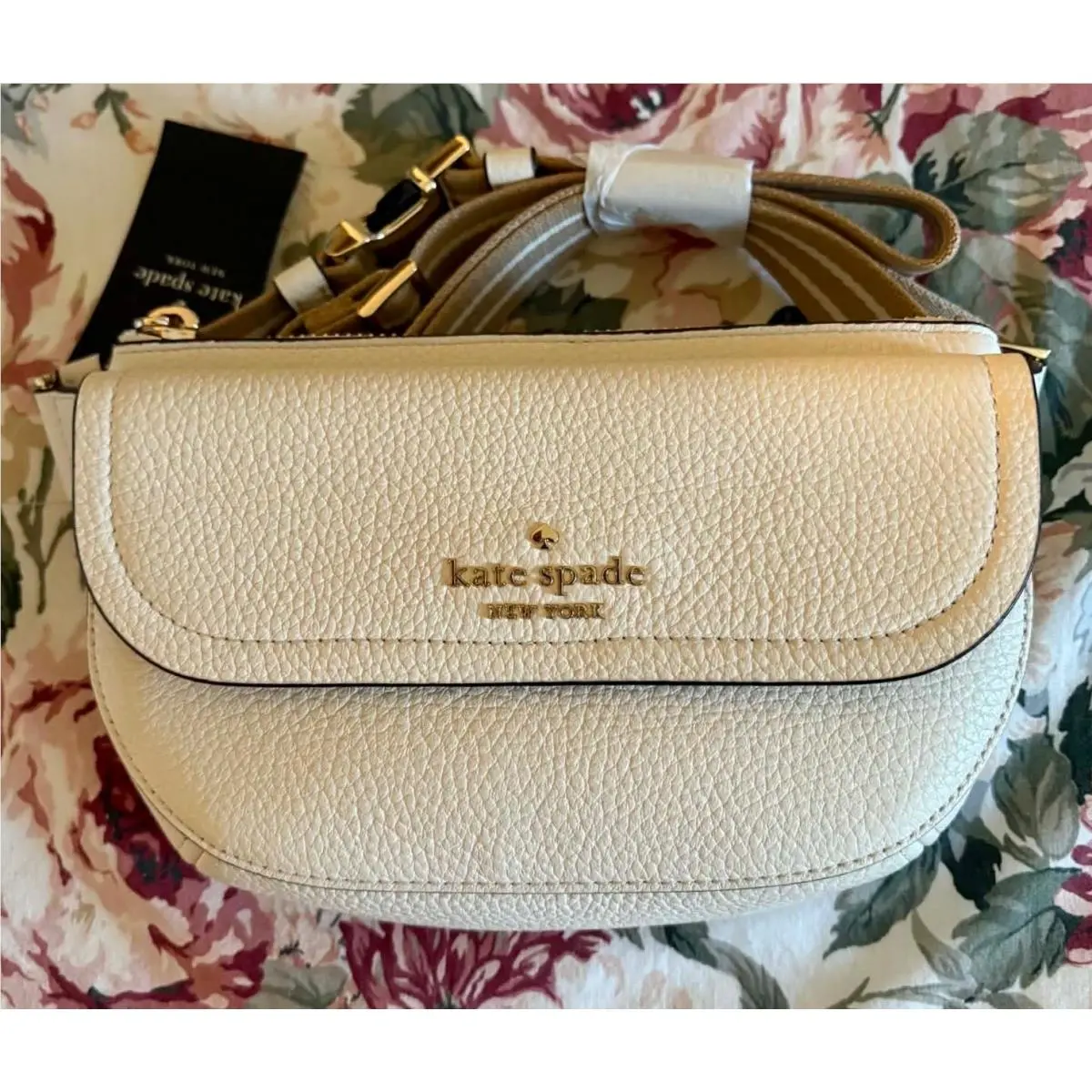 Kate Spade Rosie Belt Bag Parchment White Pebbled Leather