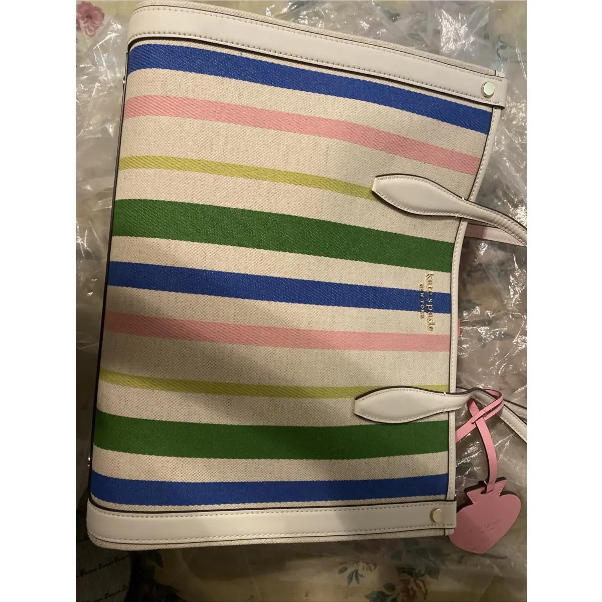 Kate Spade New York Market Breezy Stripe Tote Parchment Multi New